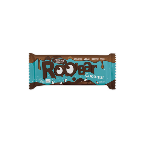 Organic Gluten Free Roo Bar Coconut Chocolate Covered (30g)